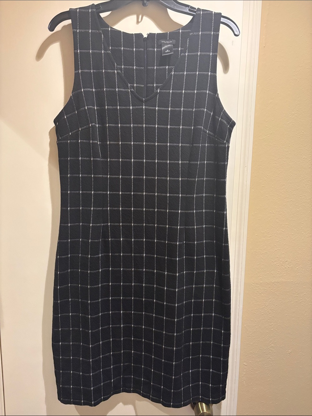 Ann Taylor Factory Black Windowpane Mini Dress